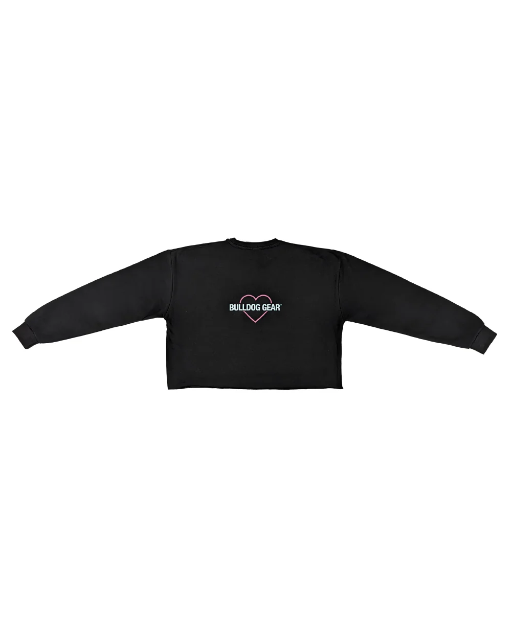Bulldog Gear - Limited Edition Ladies Cropped Jumper - Black - "We Love Bulldog" - Image 3
