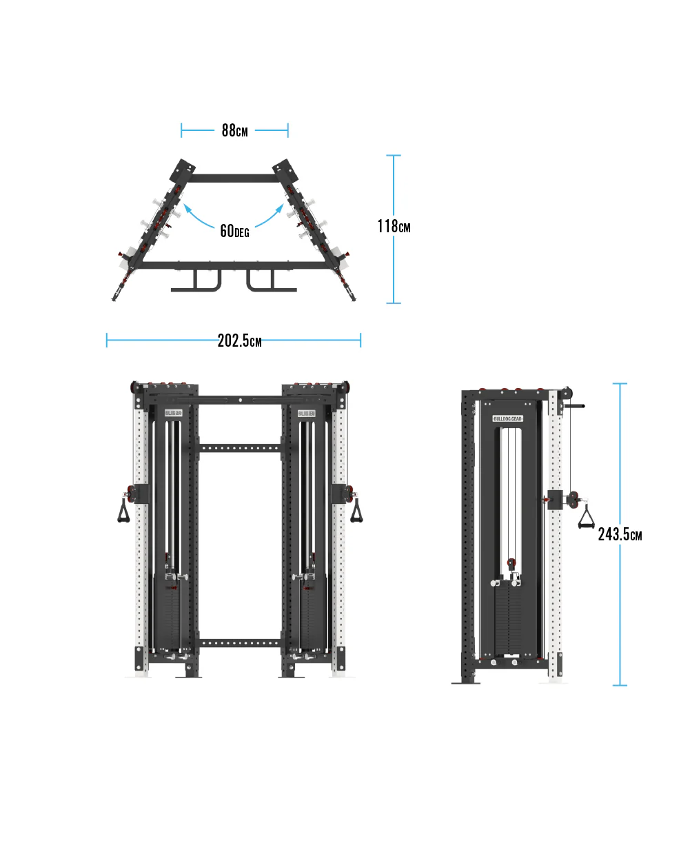 Bulldog Gear - Nemesis Dual Cable Adjustable Pulley Machine - Functional Trainer x2 120kg Stacks - Image 8