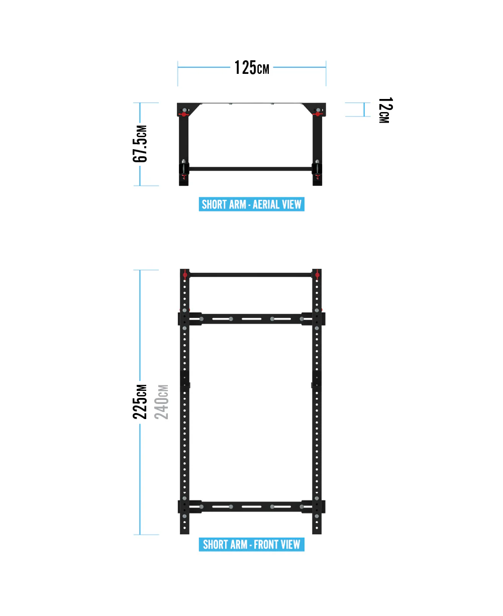 Bulldog Gear - MLWM - Black Wall Mounted Folding Rack With Adjustable Pull Up Bar - Image 3