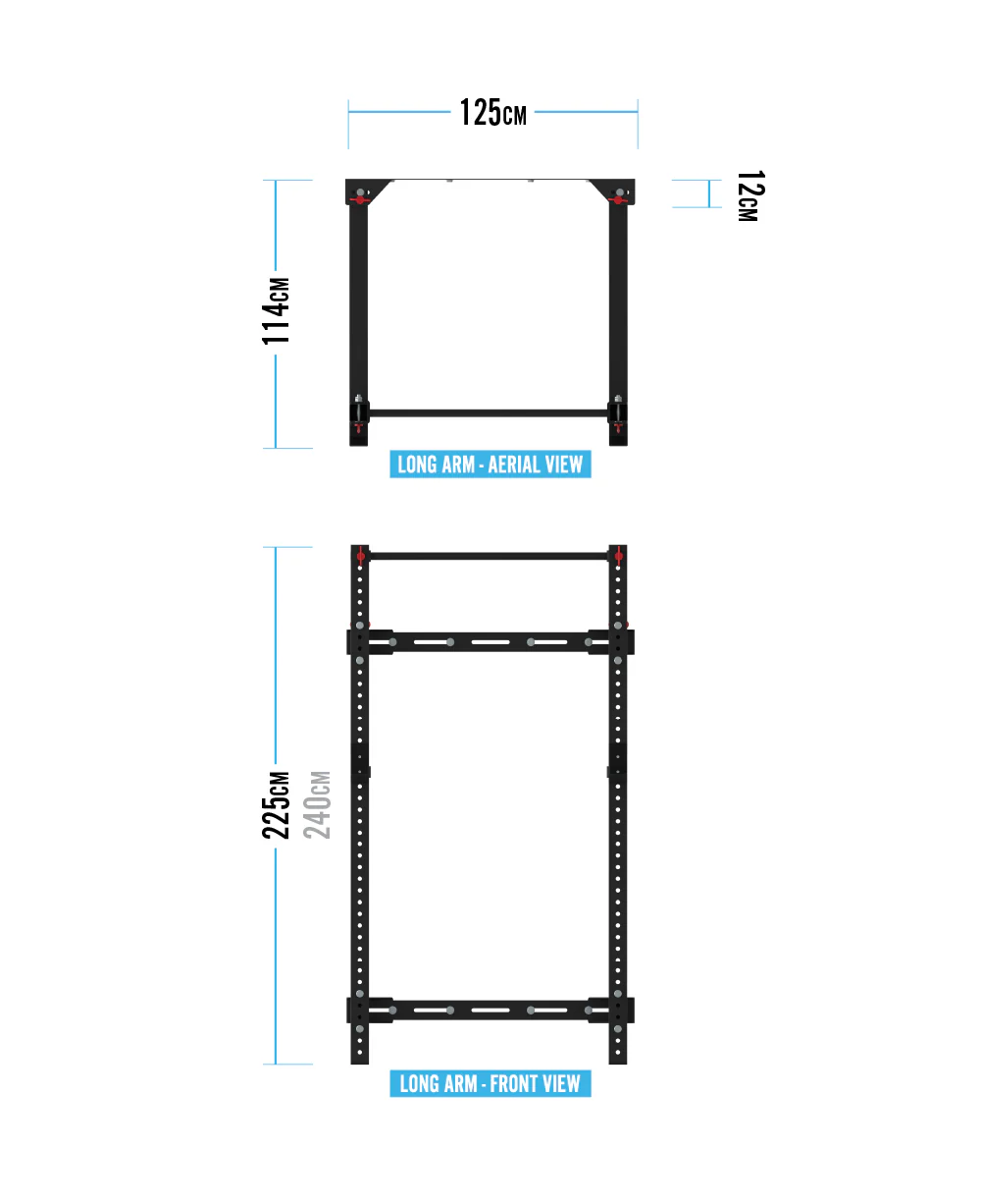 Bulldog Gear - MLWM - Black Wall Mounted Folding Rack With Adjustable Pull Up Bar - Image 7