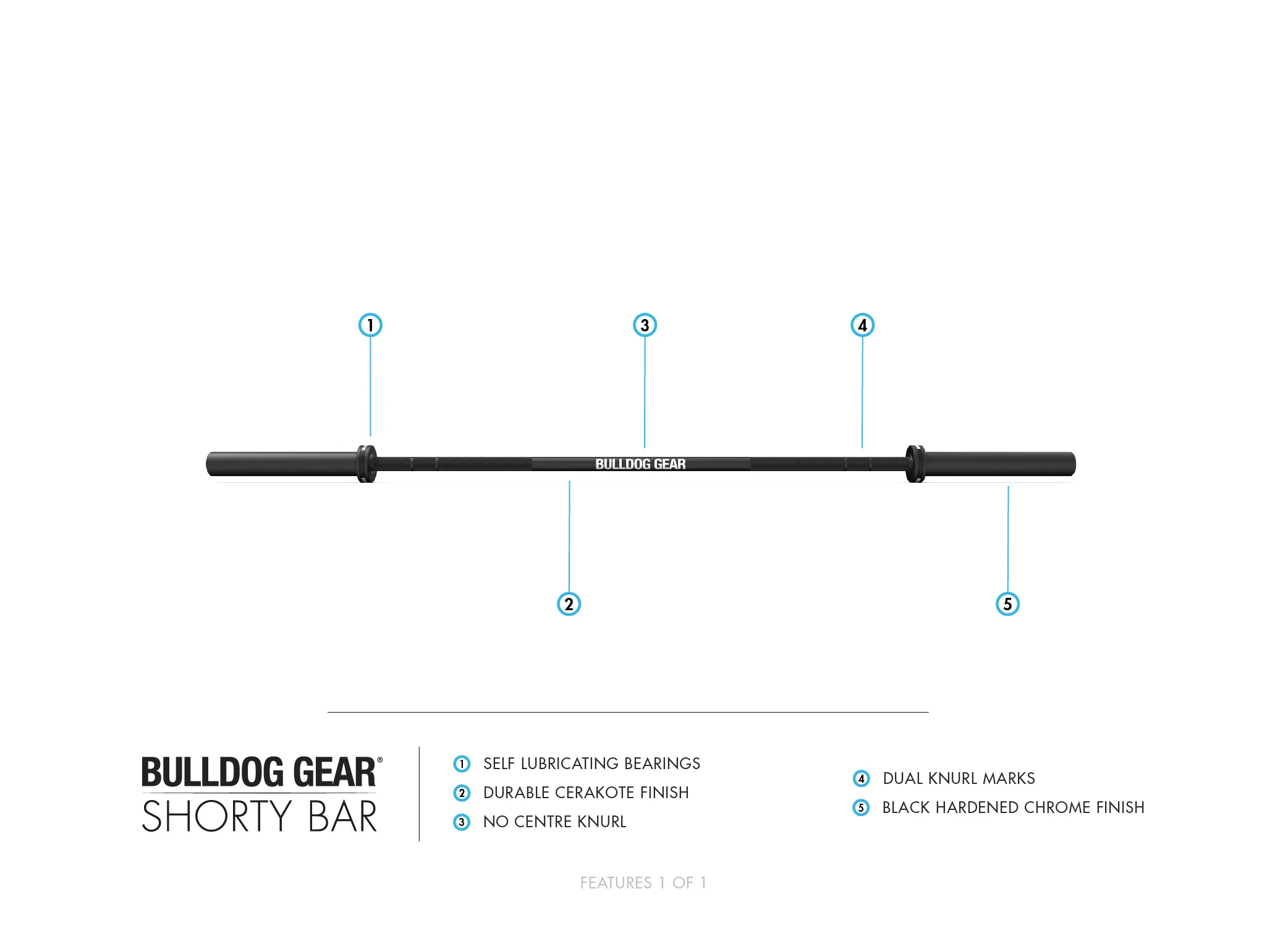 Bulldog Gear - Women’s Shorty Olympic Barbell – 183cm | 13kg | 25mm Shaft - Image 5